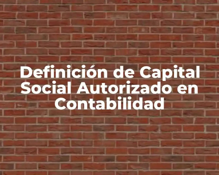 Definición de Capital Social Autorizado en Contabilidad