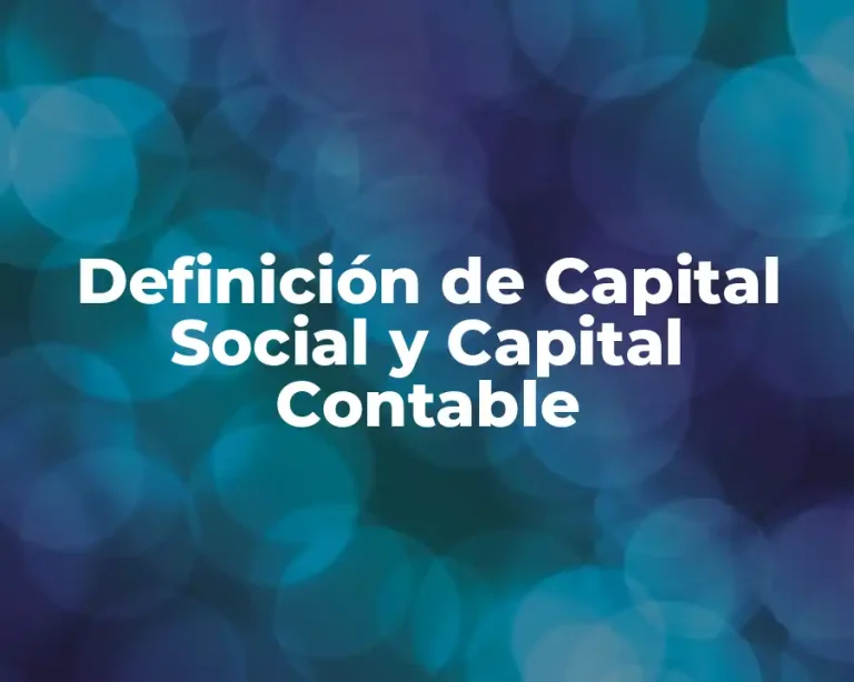Definición de Capital Social y Capital Contable