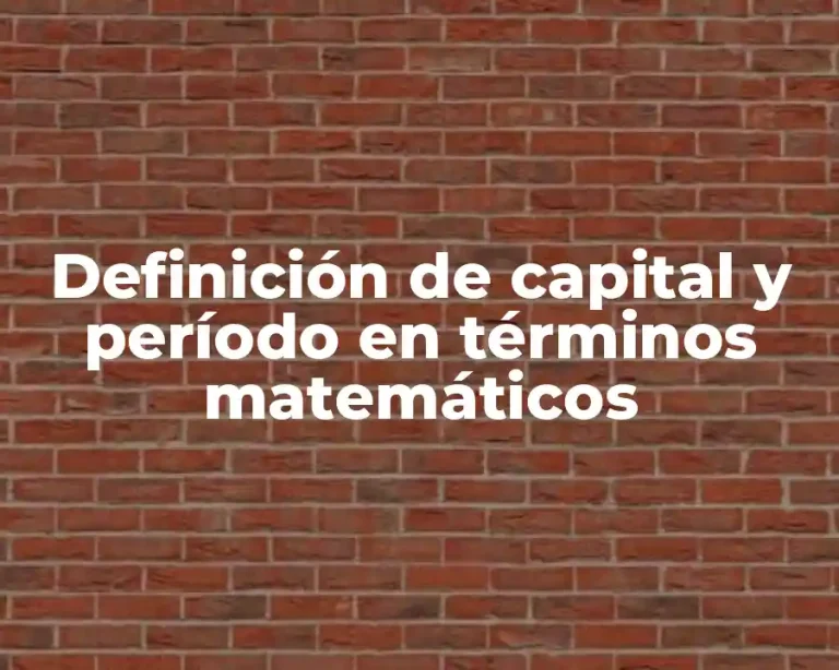Definición de capital y período en términos matemáticos
