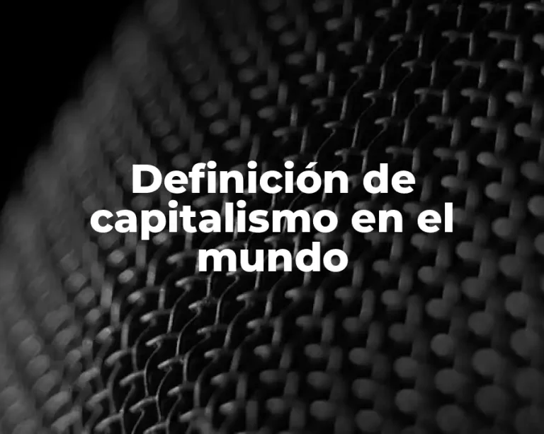 Definición de capitalismo en el mundo
