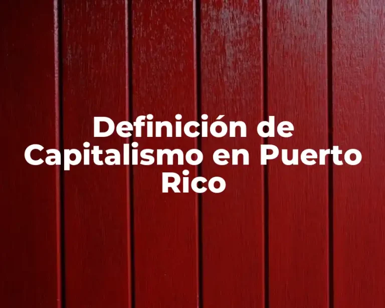 Definición de Capitalismo en Puerto Rico