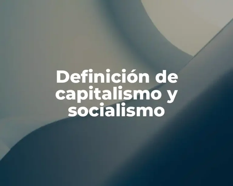 Definición de capitalismo y socialismo