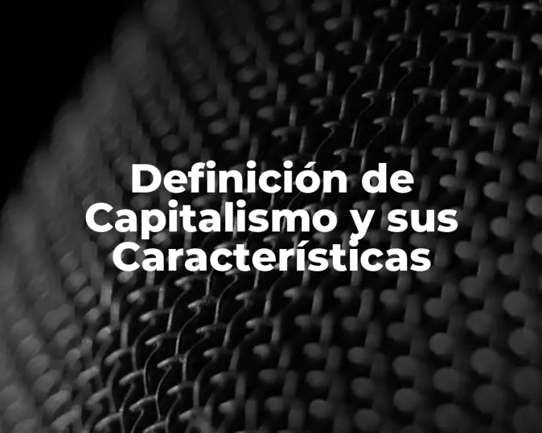 Definición de Capitalismo y sus Características