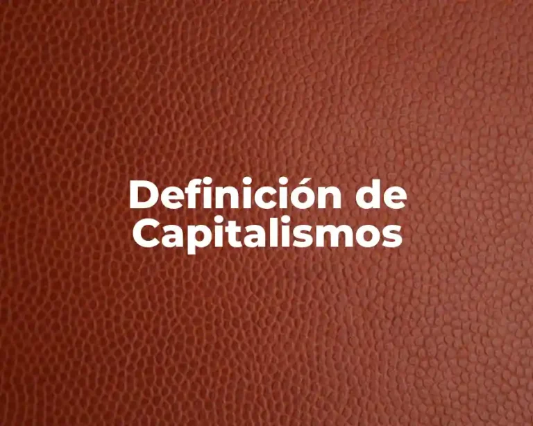 Definición de Capitalismos
