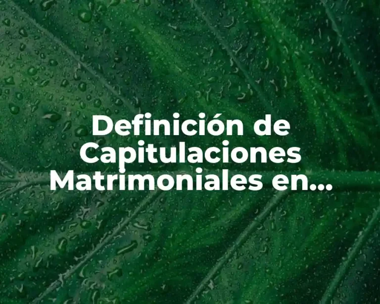Definición de Capitulaciones Matrimoniales en Guatemala