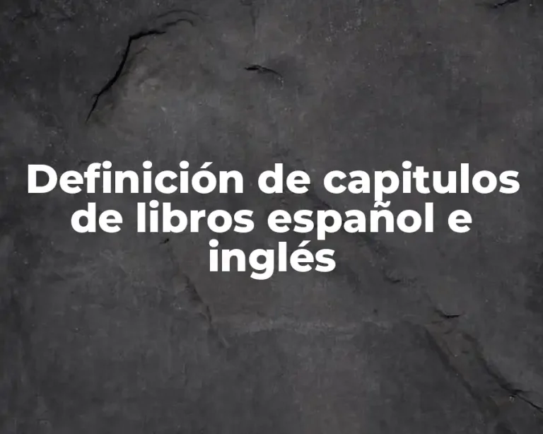 Definición de capitulos de libros español e inglés