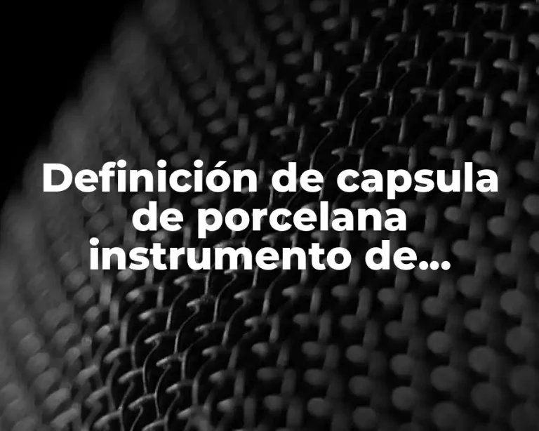 Definición de capsula de porcelana instrumento de laboratorio