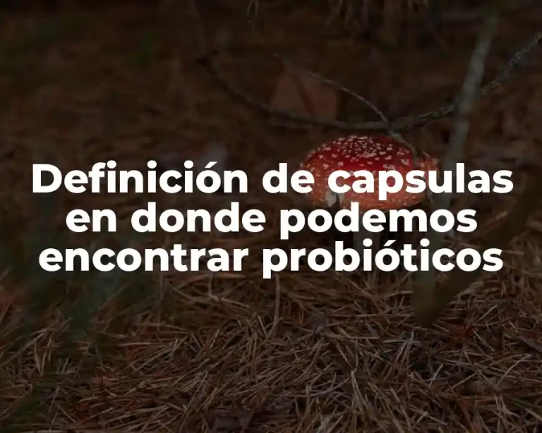 Definición de capsulas en donde podemos encontrar probióticos