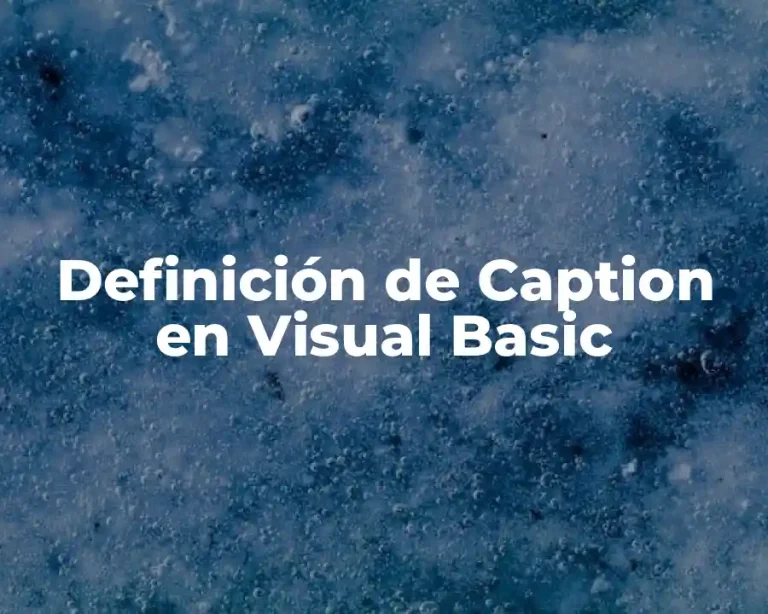 Definición de Caption en Visual Basic