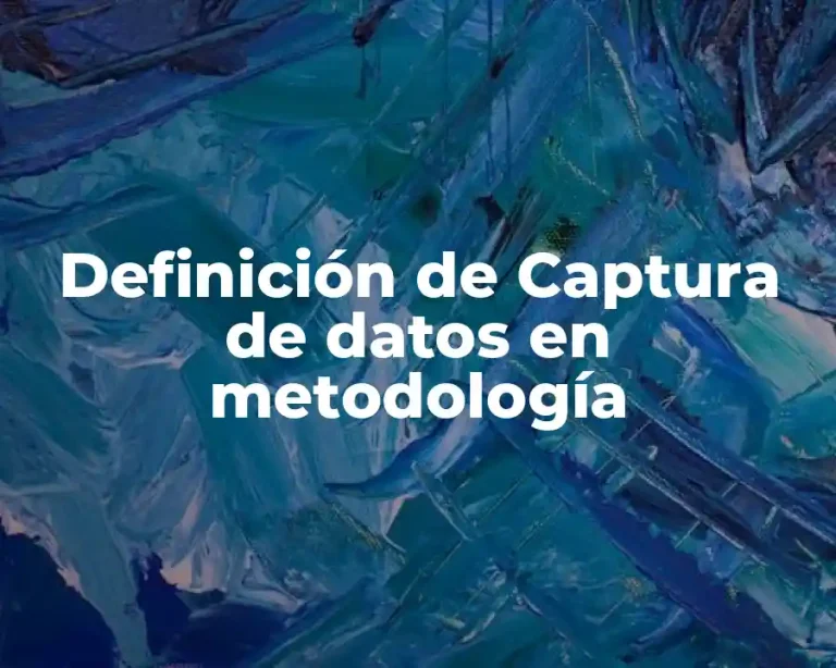 Definición de Captura de datos en metodología