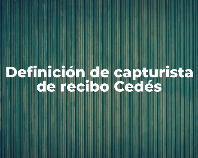 Definición de capturista de recibo Cedés