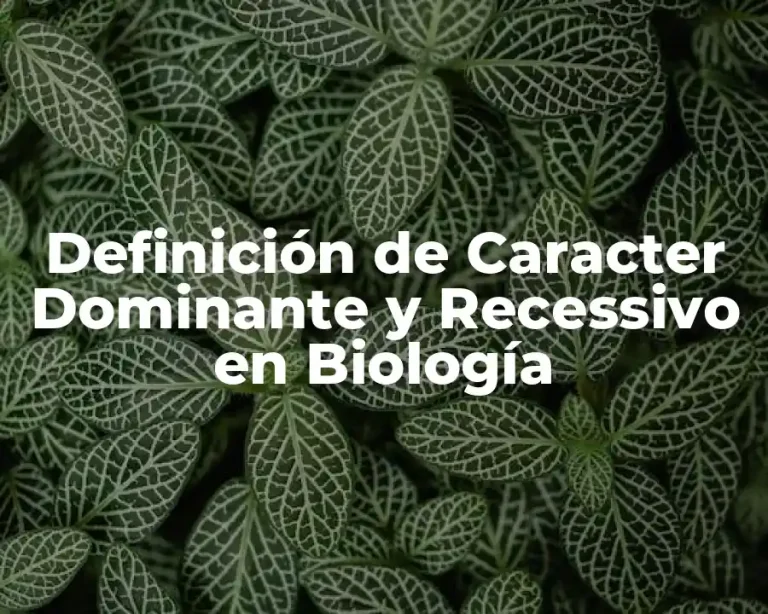 Definición de Caracter Dominante y Recessivo en Biología