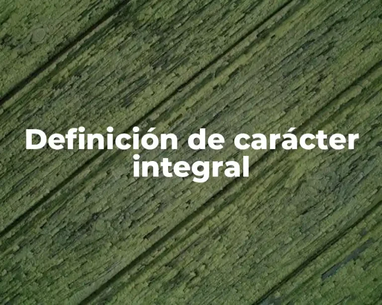 Definición de carácter integral