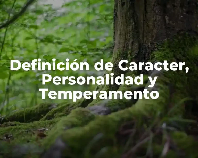 Definición de Caracter, Personalidad y Temperamento