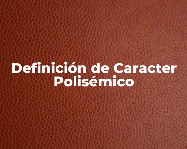 Definición de Caracter Polisémico