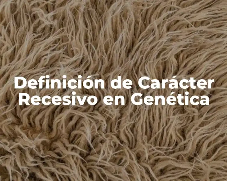 Definición de Carácter Recesivo en Genética