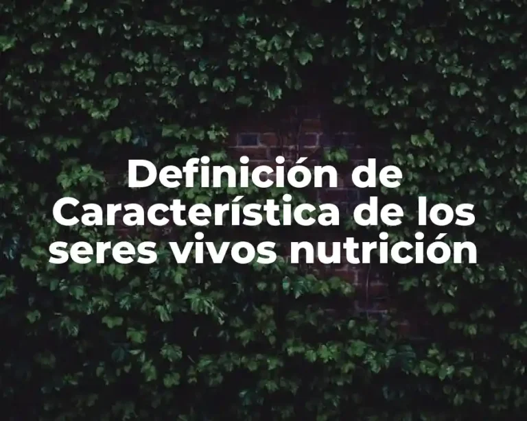 Definición de Característica de los seres vivos nutrición