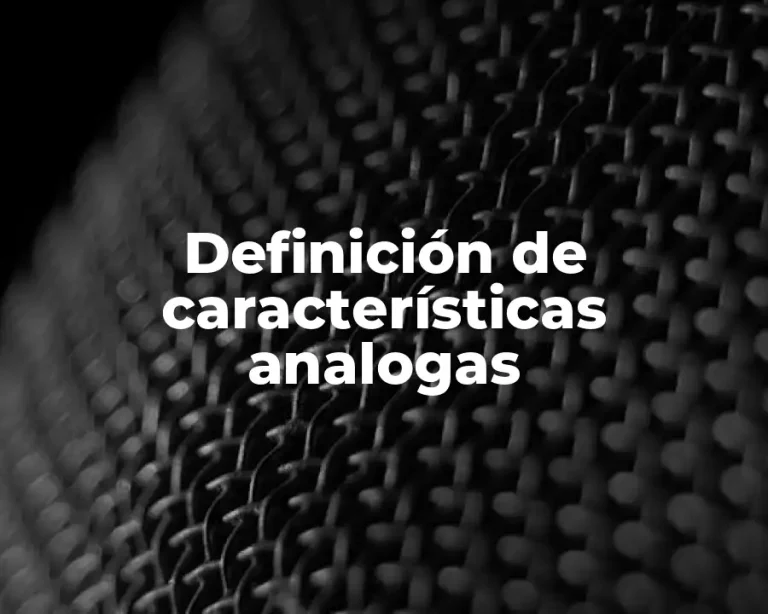 Definición de características analogas