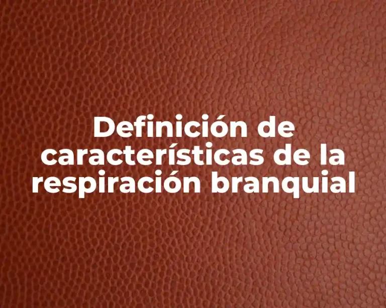 Definición de características de la respiración branquial