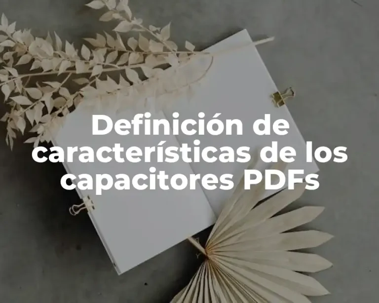 Definición de características de los capacitores PDFs