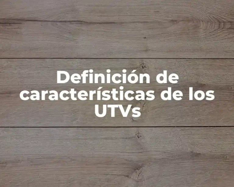 Definición de características de los UTVs
