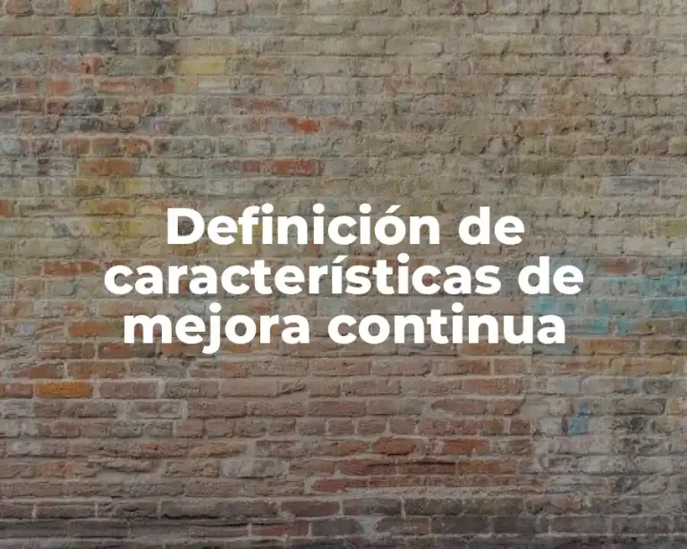 Definición de características de mejora continua