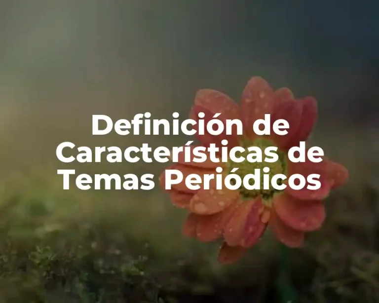 Definición de Características de Temas Periódicos