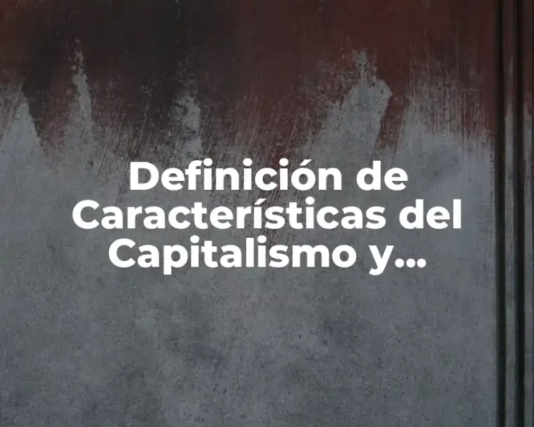 Definición de Características del Capitalismo y Socialismo