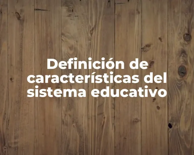 Definición de características del sistema educativo