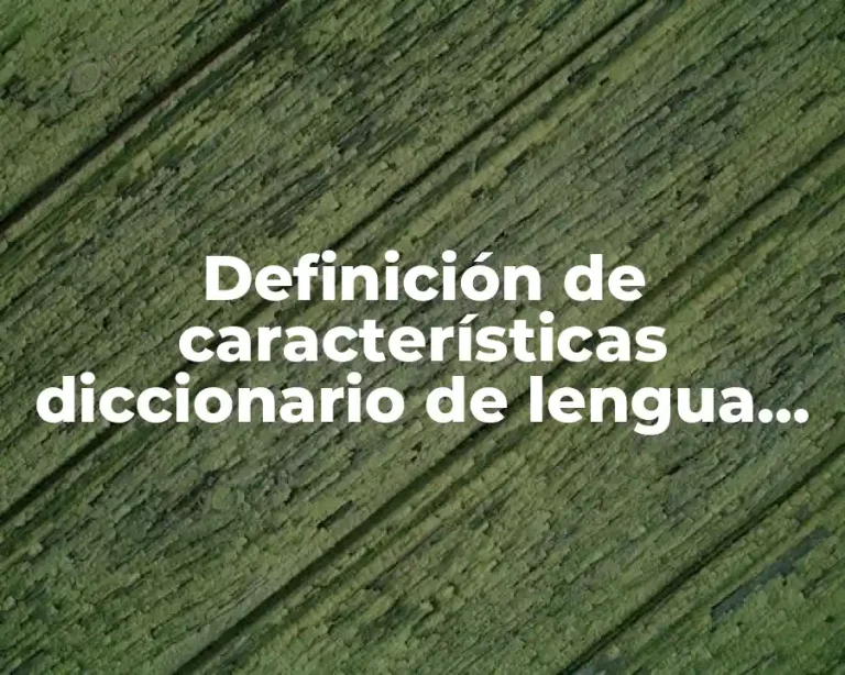 Definición de características diccionario de lengua española