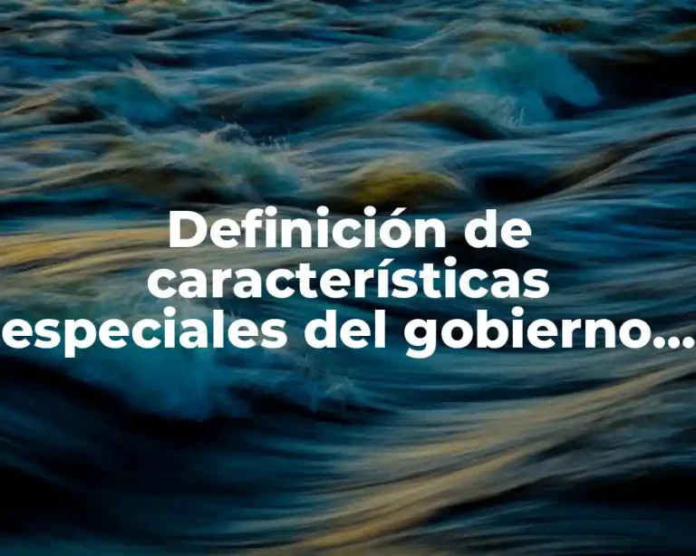 Definición de características especiales del gobierno del D.F.