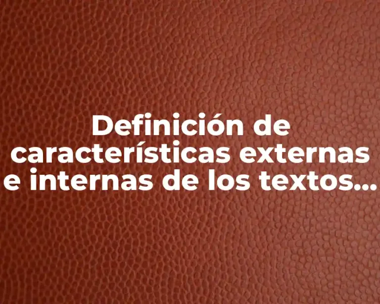 Definición de características externas e internas de los textos personales