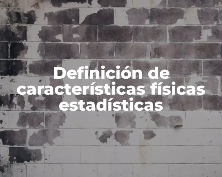 Definición de características físicas estadísticas