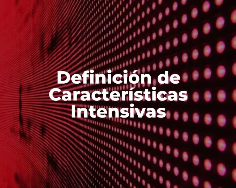 Definición de Características Intensivas