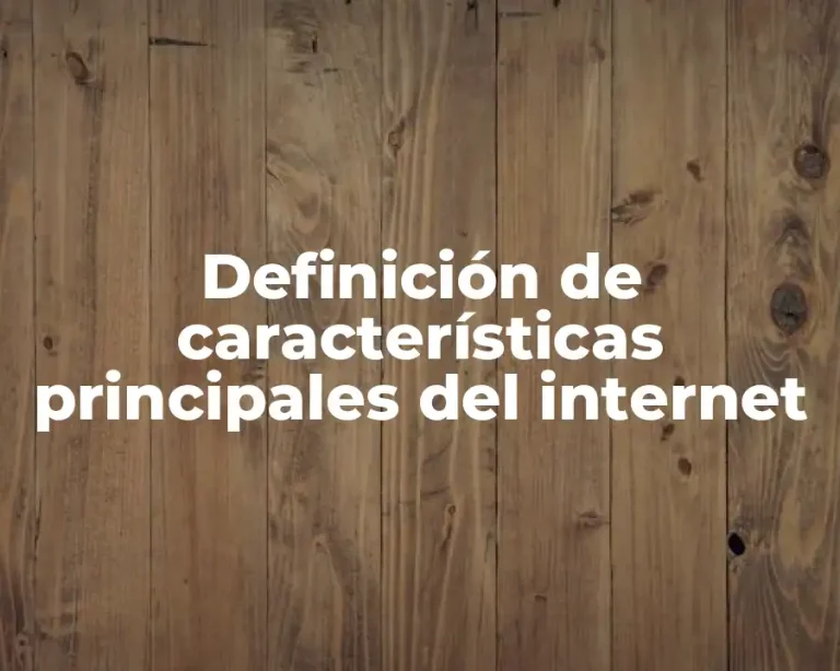Definición de características principales del internet