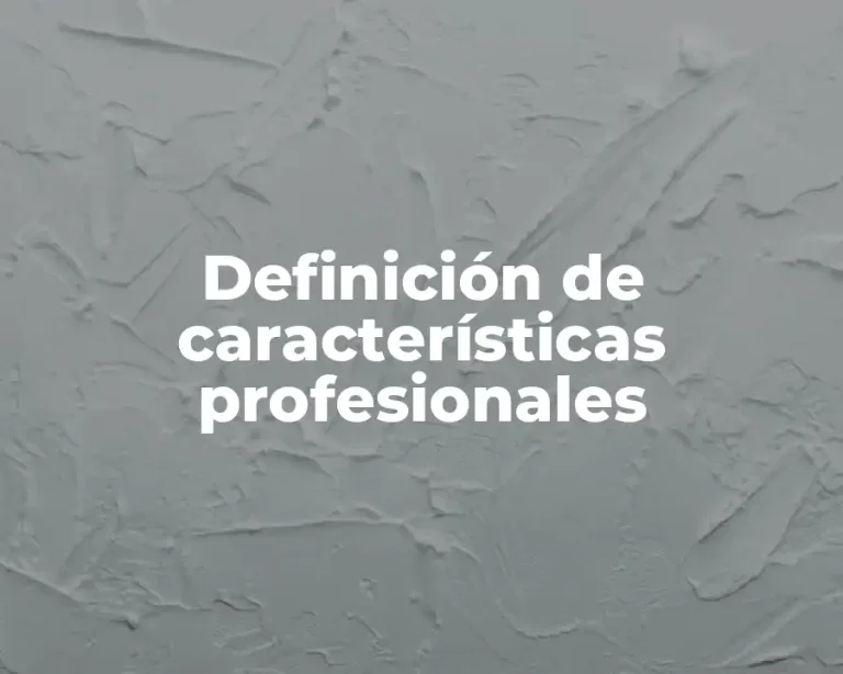 Definición de características profesionales