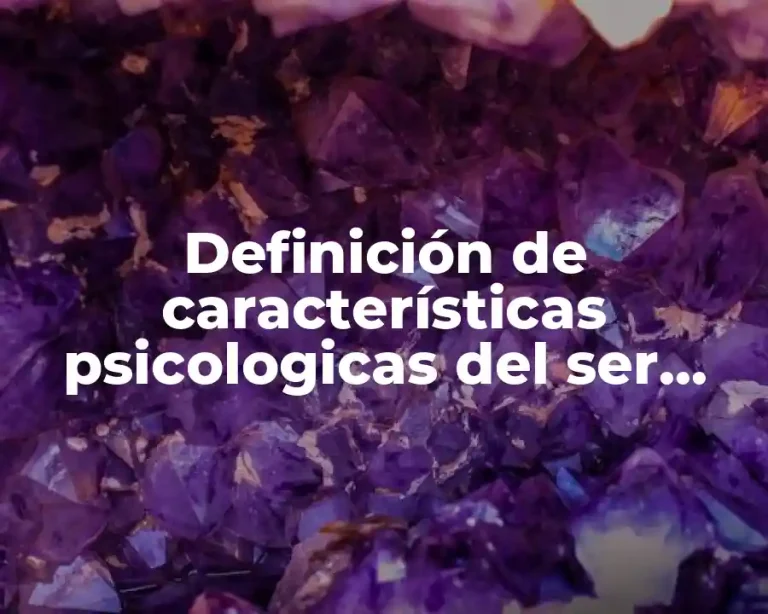 Definición de características psicologicas del ser humano