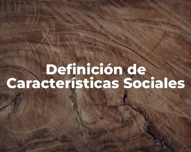 Definición de Características Sociales
