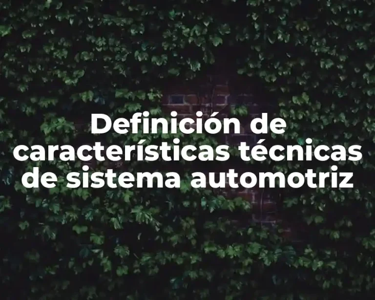 Definición de características técnicas de sistema automotriz