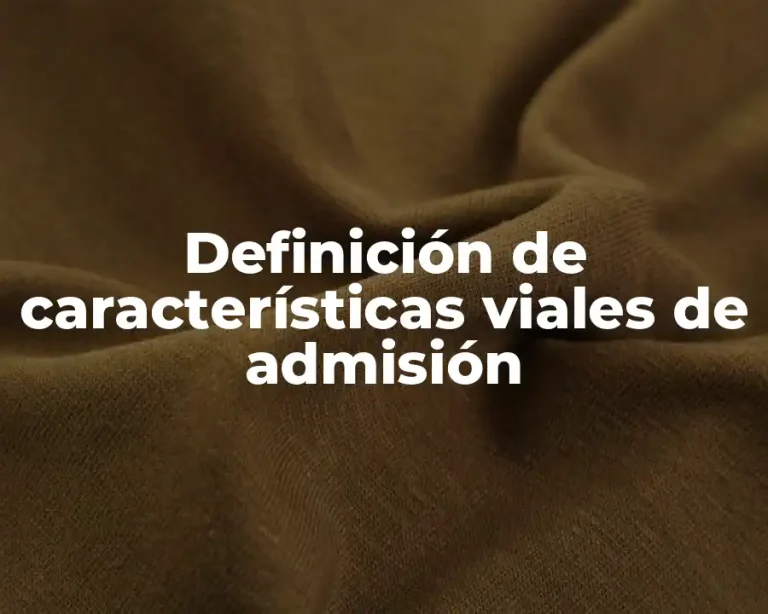 Definición de características viales de admisión
