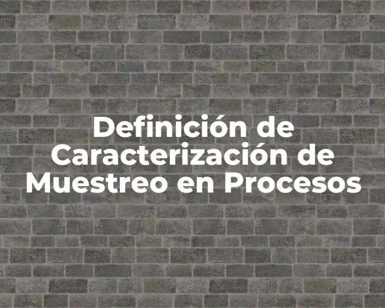 Definición de Caracterización de Muestreo en Procesos