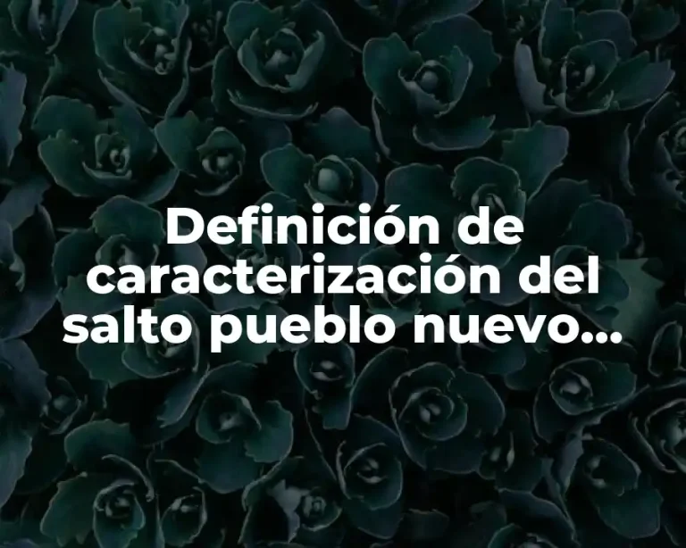 Definición de caracterización del salto pueblo nuevo durango