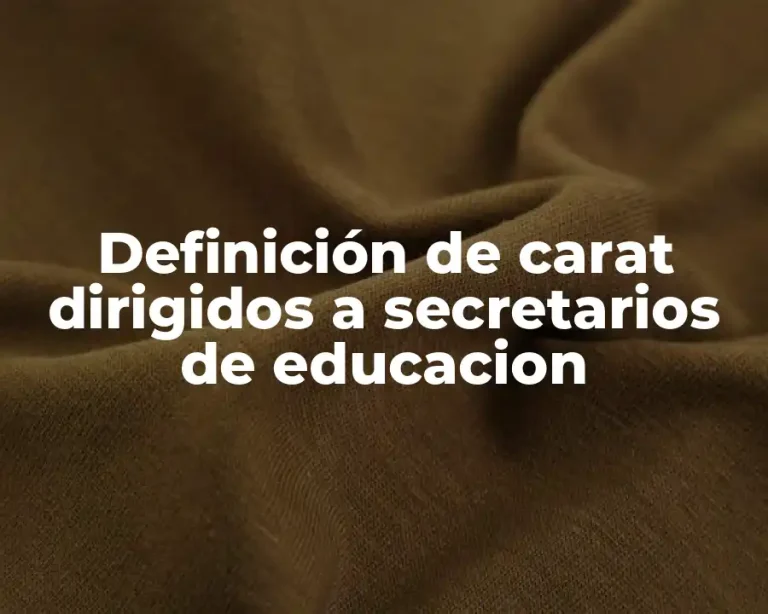 Definición de carat dirigidos a secretarios de educacion