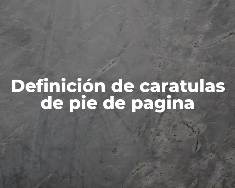 Definición de caratulas de pie de pagina