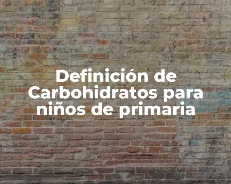 Definición de Carbohidratos para niños de primaria