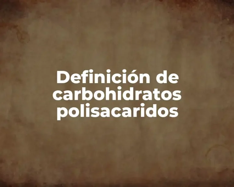 Definición de carbohidratos polisacaridos