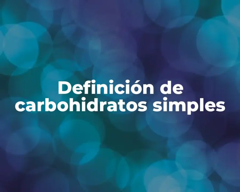 Definición de carbohidratos simples