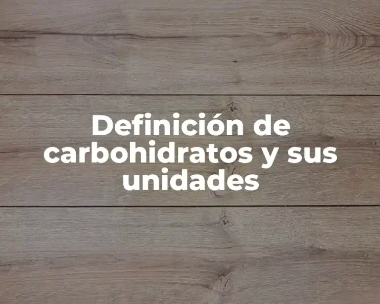 Definición de carbohidratos y sus unidades