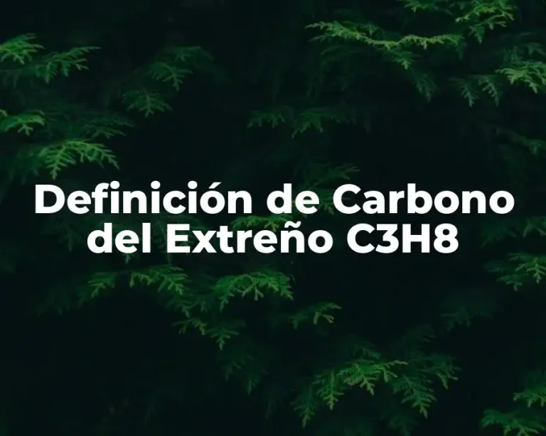 Definición de Carbono del Extreño C3H8