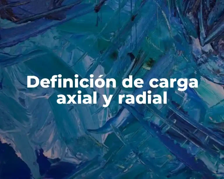 Definición de carga axial y radial